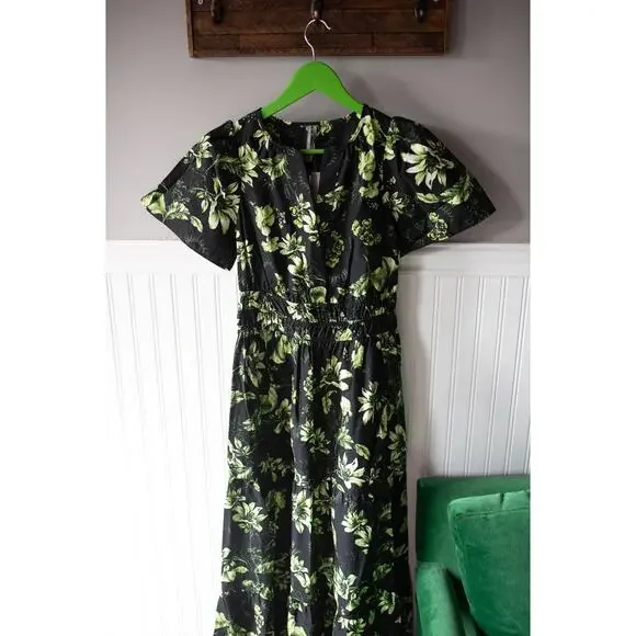 Anthropologie The Somerset Maxi Dress XS Green leaves - Picture 3 of 5